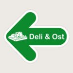 Golvpil grön Deli & Ost vänster