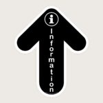 Golvpil svart Information vertikal