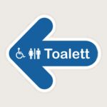 Golvpil blå Toalett vänster