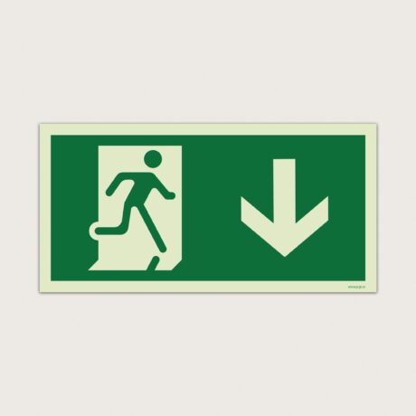 Utrymningsskylt Ner