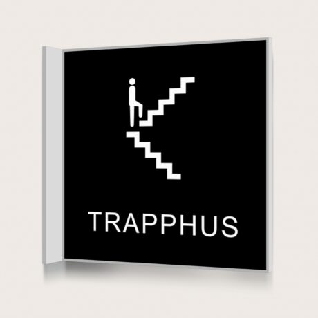 Flaggskylt Trapphus Svart 150 x 150 mm