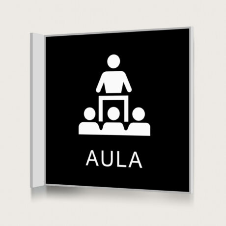 Svart flaggskylt Aula