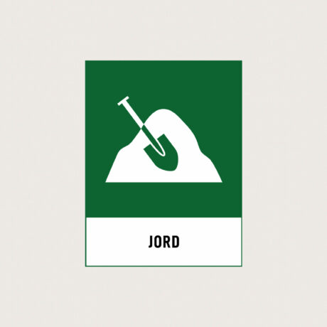 Återvinningsskylt Jord grön