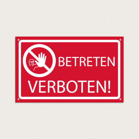 Betreten verboten schild aus Kunststoff 230 x 140 mm