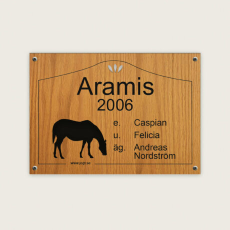 Boxskylt Ätande häst i Trä