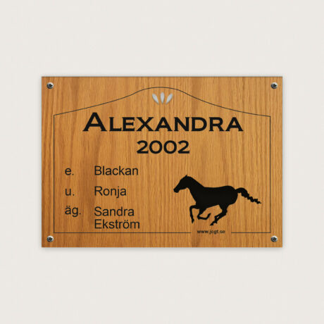 Boxskylt Galopperande häst i Trä