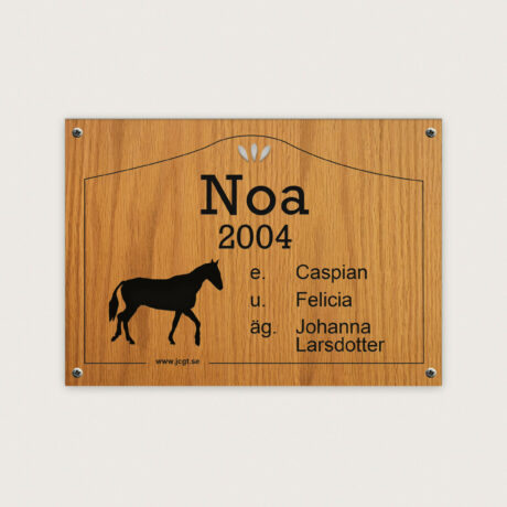 Boxskylt Skrittande häst i Trä