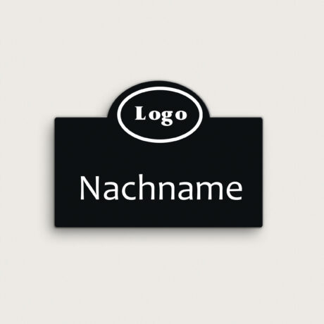 Namesschild schwarz metall reckteck mit halbkreis jcde5270-s