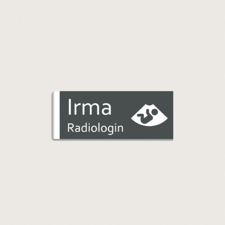Namensschild Radiologin aus Kunststoff 71x31mm