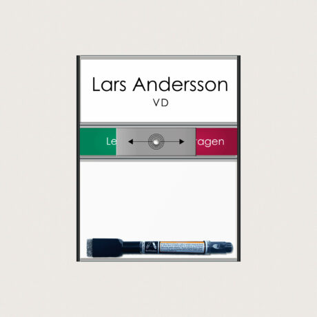 Rumsskylt med ledigt/upptaget och whiteboard jcgt1869