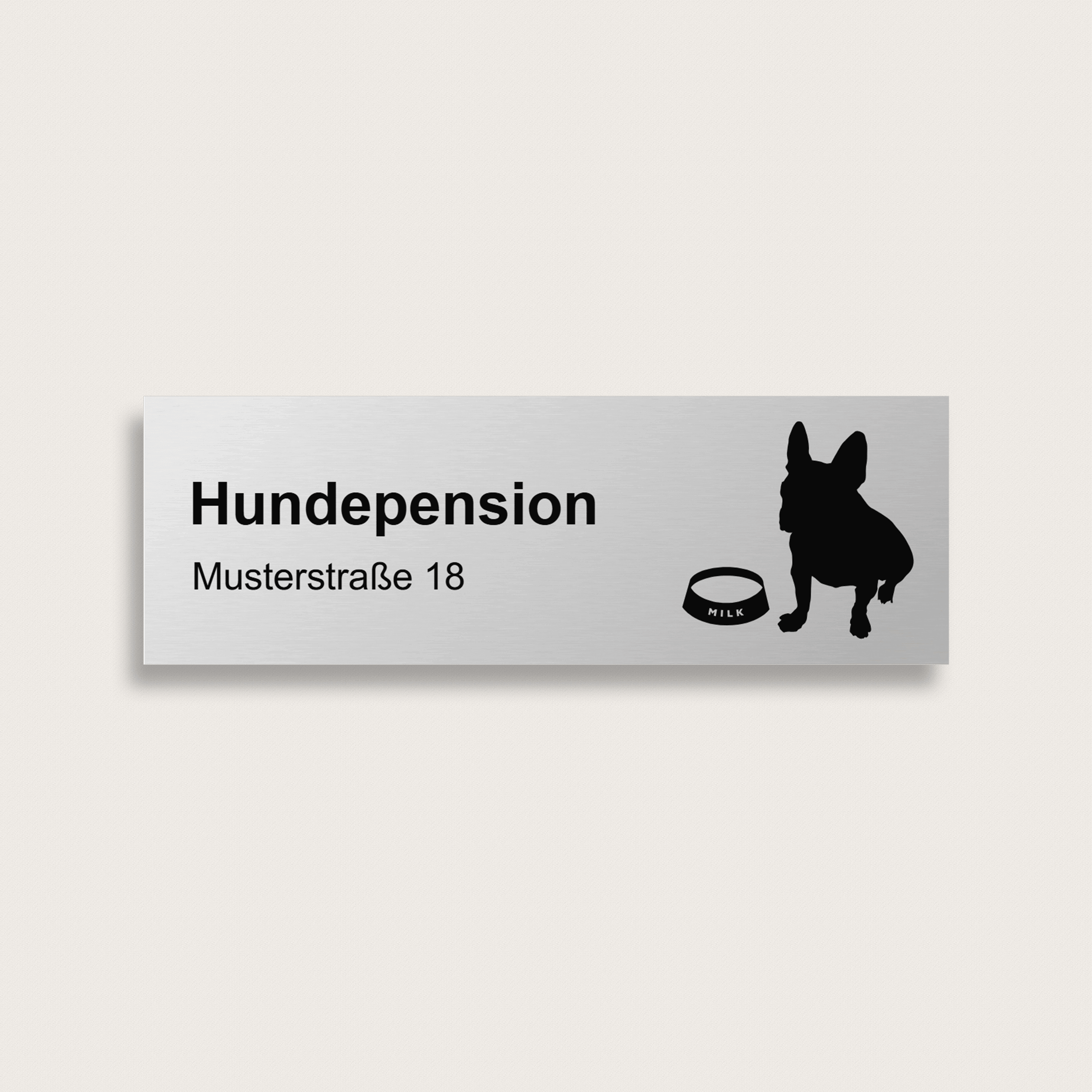 Briefkastenschild Hundepension aus Aluminium 150x 50 mm