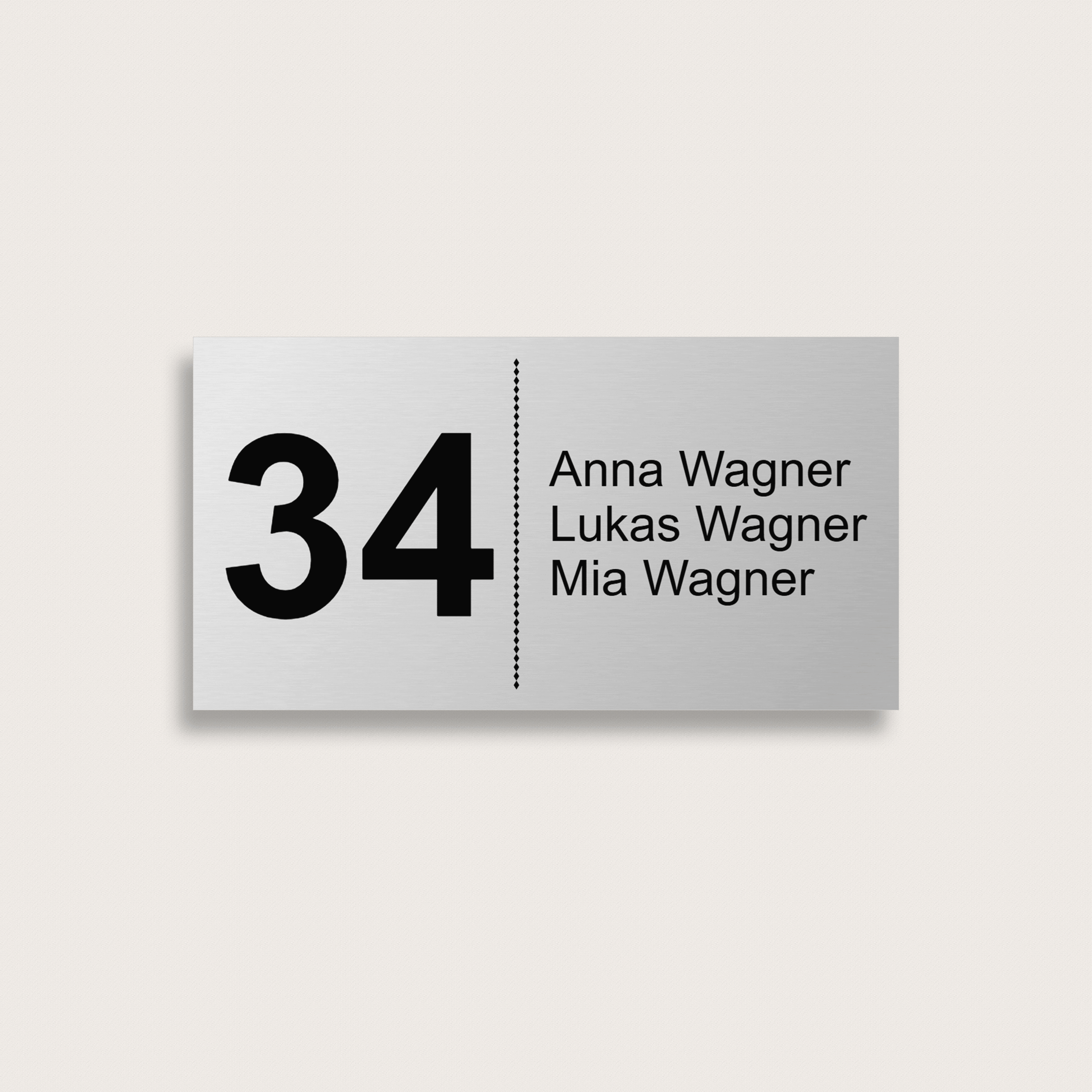 Briefkastenschild Nummer aus Aluminium 100 x 53 mm