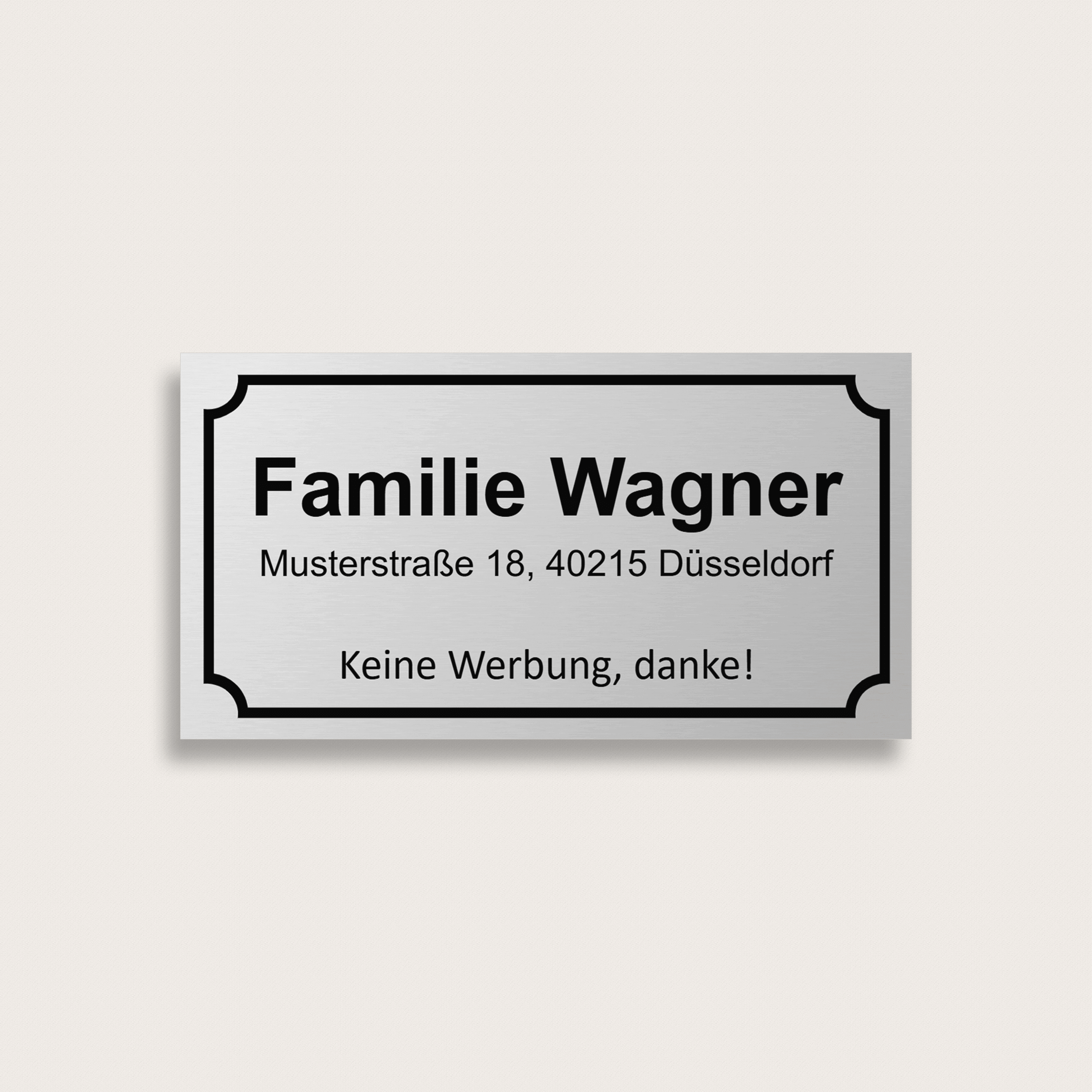 Briefkastenschild aus Aluminium 100 x 53 mm