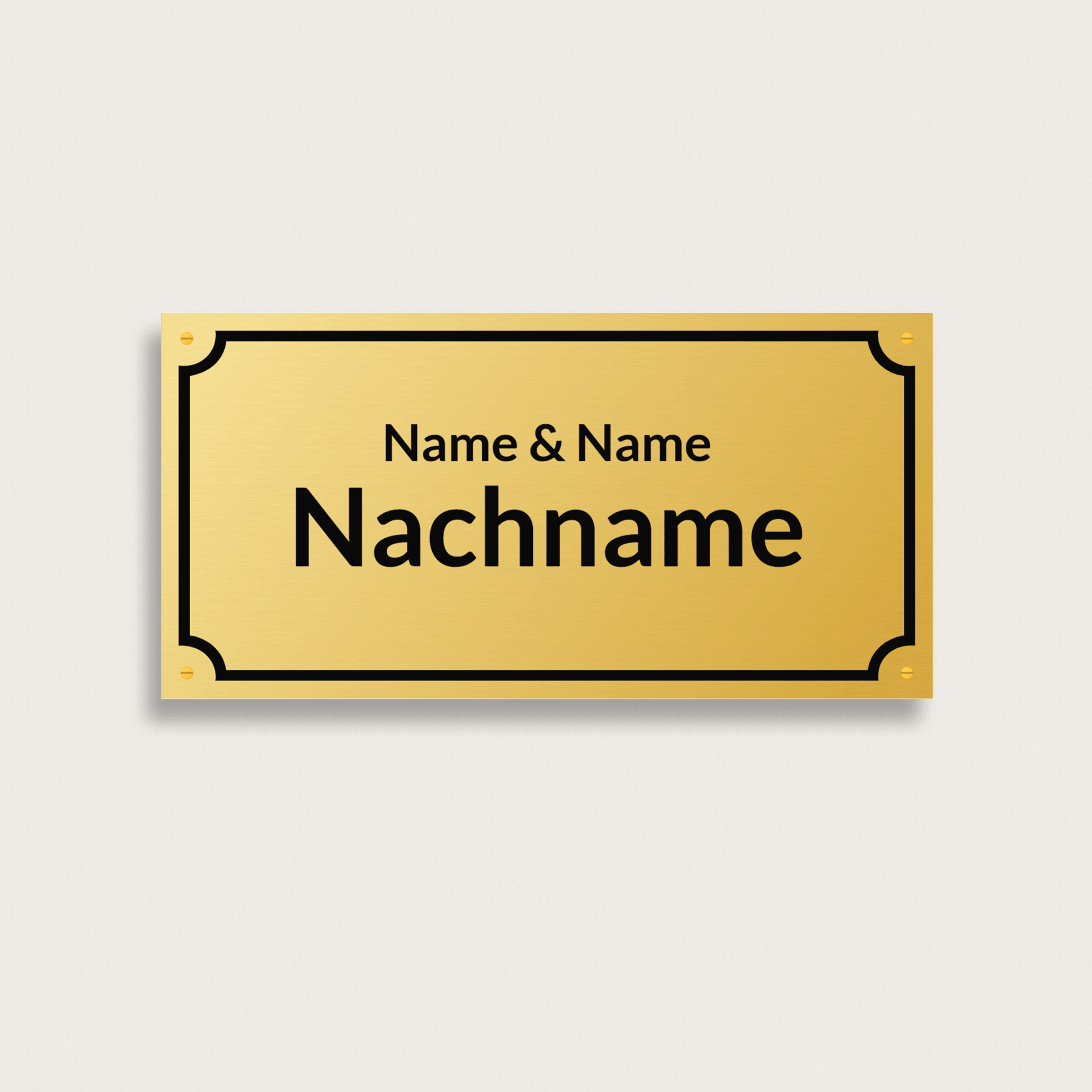 Briefkastenschild mit zwei Namen in Messing 150 x 75 mm