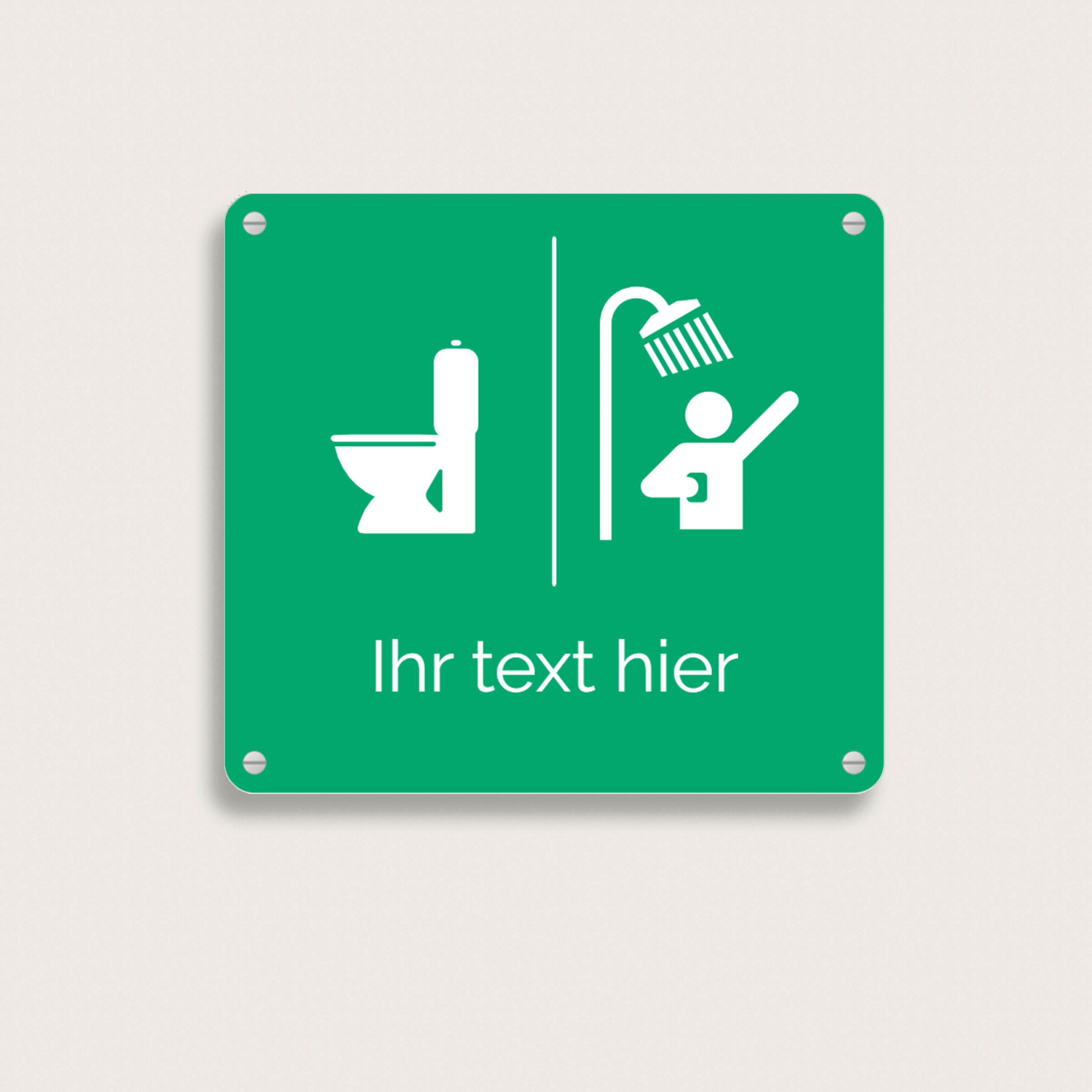 Dusch- und Toilettenschild aus Kunststoff 110 x 100 mm