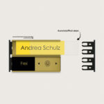 Türschild Büro frei_besetzt Gold Auswechselbarer Papierstreifen jcde1872