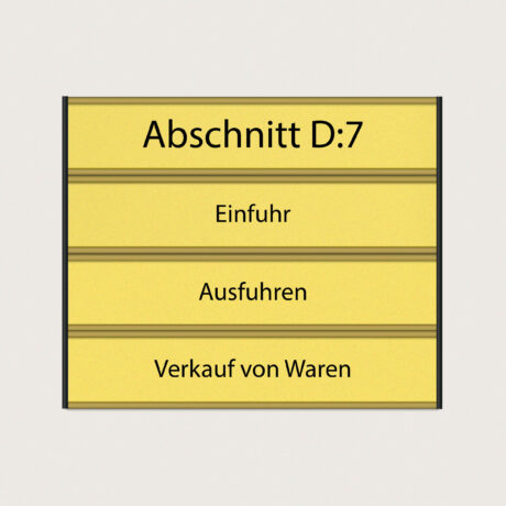 Türschild Gold mit Register jcde1877