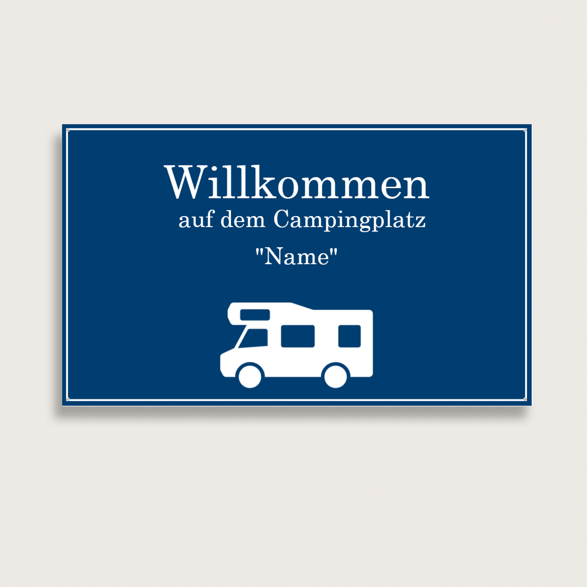 Willkommensschild Camping aus Kunststoff 500 x 300 mm