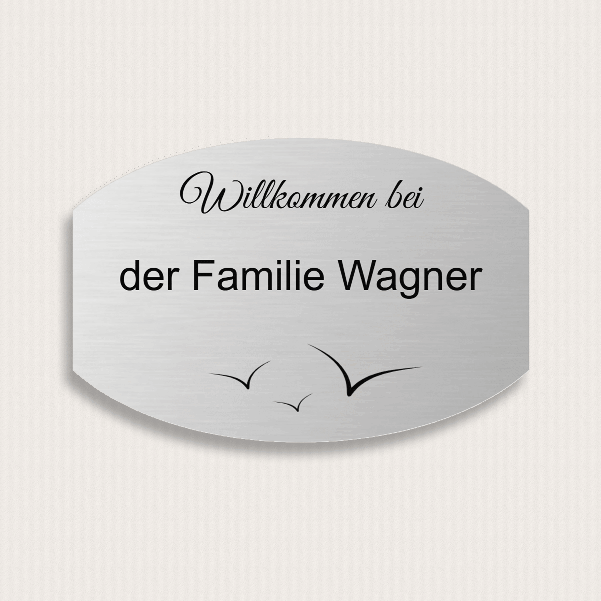 Willkommensschild Familie aus Aluminium 600x 400 mm