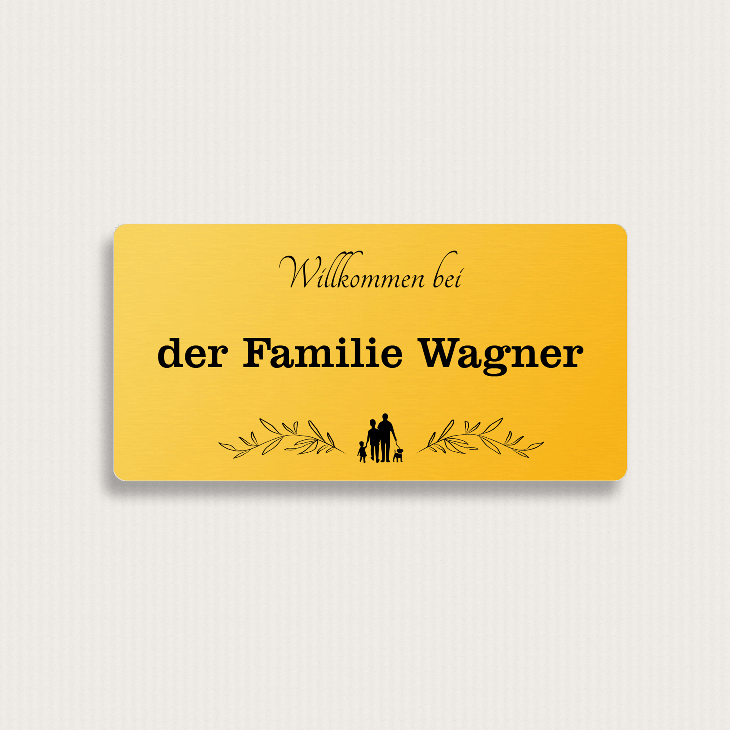 Willkommensschild aus Kunststoff 200 x 100 mm