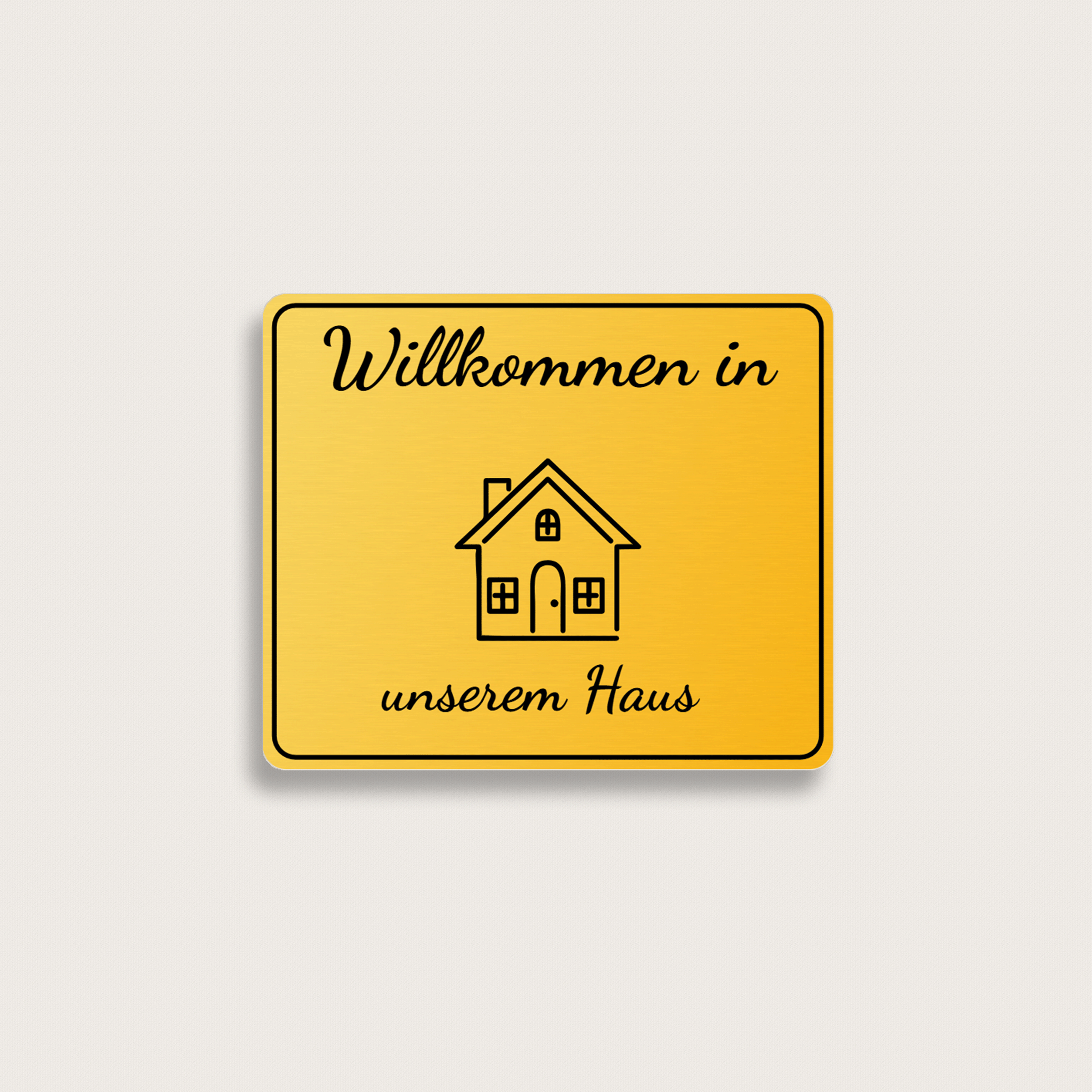 Willkommensschild unser Zuhause aus Kunststoff 120 x 100 mm