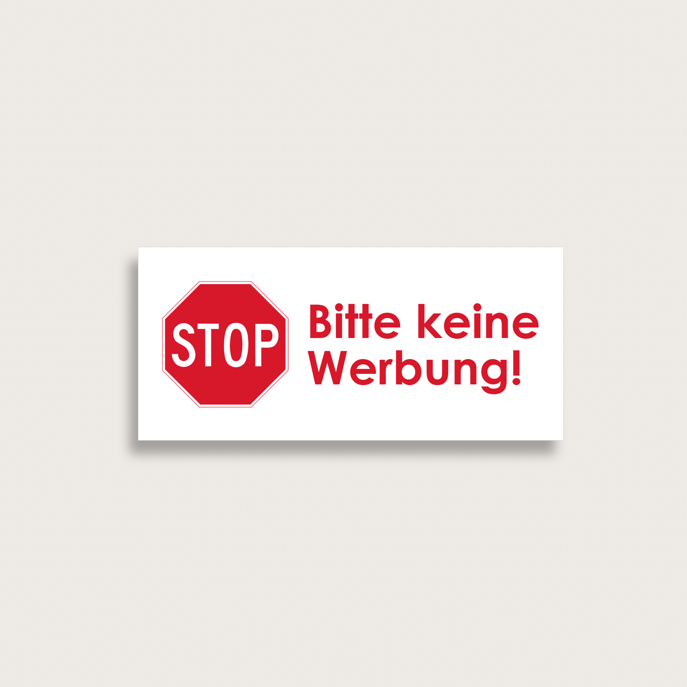 Keine-Werbung-Danke-Schild-aus-Kunststoff-110-x-50-mm