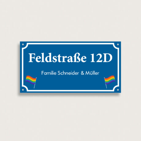 Namensschild fur Haus aus Metall 236 x 120 mm