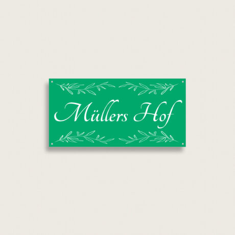 Namensschild fur Haus aus Metall 300 x 150 mm