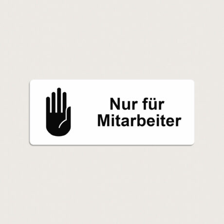 Nur für Mitarbeiter schild aus Kunststoff 200 x 80 mm