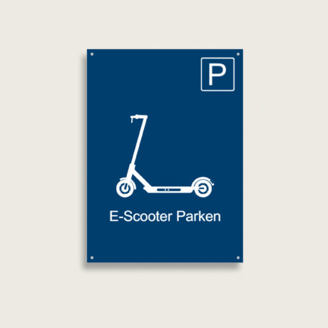 Parkplatzschild E-Scooter aus Kunststoff 210 x 287 mm