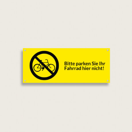 Parkverbotsschild Fahrrad aus Kunststoff 200 x 80 mm