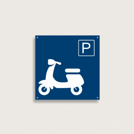 Parkplatzschilder Mopedparken aus Kunststoff 210 x 210 mm