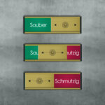 Sauber schmutzig schilder Gold 100 x 31 mm jcde1906