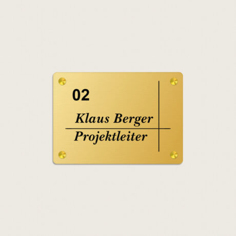 Türschild Büro Projektleiter aus messing 170 x 120 mm