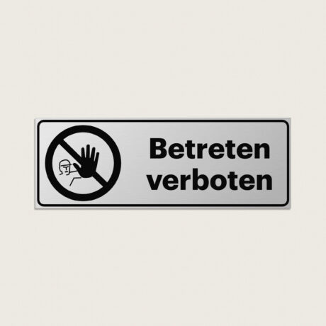 Betreten verboten schild aus Metall 225 x 80 mm