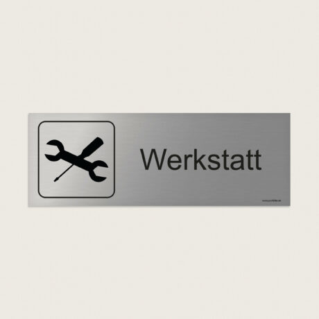 Hinweisschild Werkstatt jcde279
