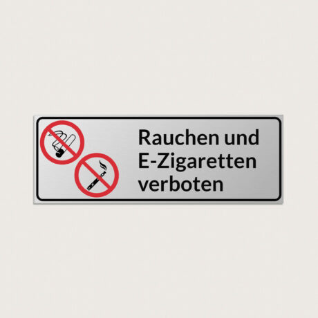 Rauchen und E-zigaretten verboten schild aus Metall