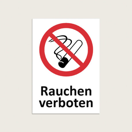 Rauchen verboten schild aus Metall 210 x 297 mm
