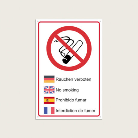 Rauchverbotsschild international aus Metall