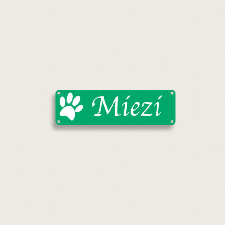 Tierschild name aus Kunststoff 170 x 50 mm