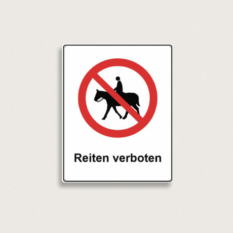 Verbotsschild "Reiten verboten“ aus Kunststoff, 240 x 300 mm