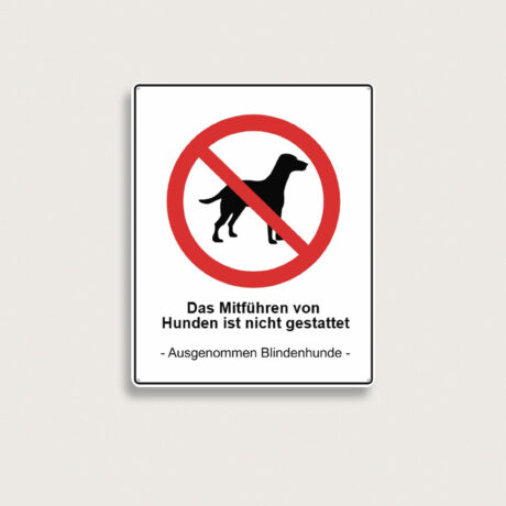 Verbotsschild hund aus kunststoff 240 x 300 mm