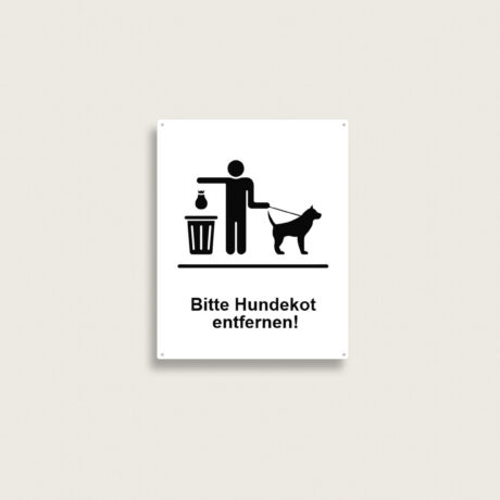 Warnschild „Hundekot entfernen!“ aus Kunststoff 240 x 300 mm